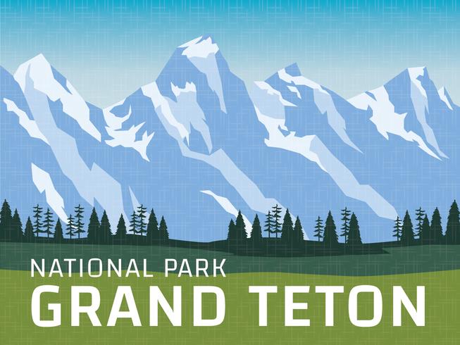 Großartiges Teton Nationalpark-Plakat vektor