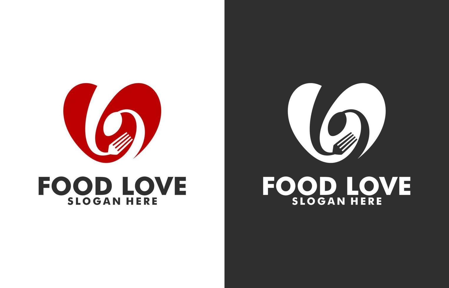 kärlek mat logotyp design mall vektor, Kafé eller restaurang emblem vektor
