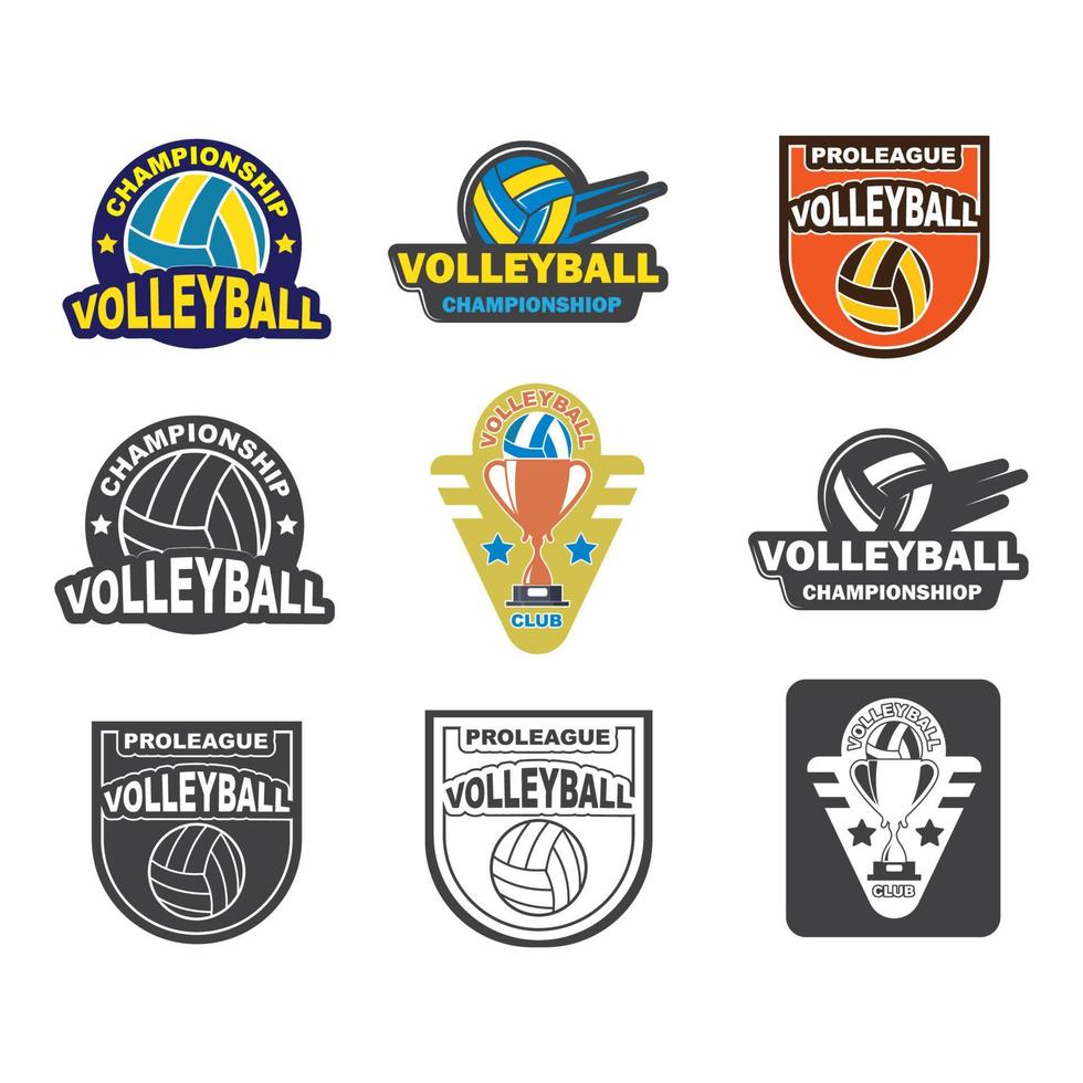 Abzeichen und Logo von Volley Ball Verein Vektor Symbol Illustration