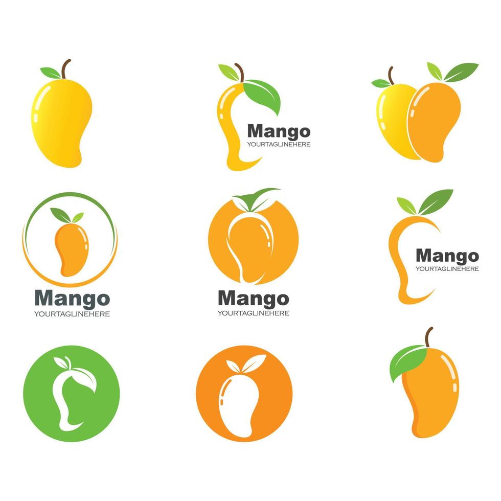 mango frukt vektor illustration logotyp