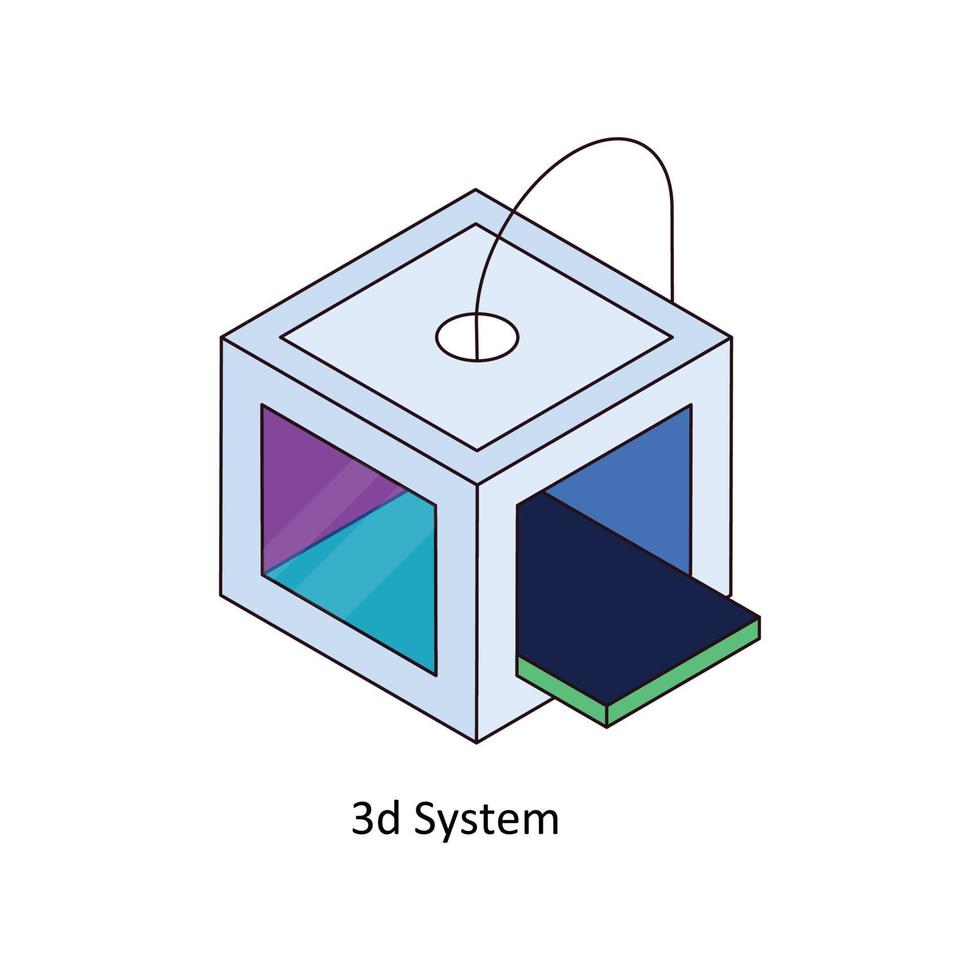 3d System Vektor isometrisch Symbole. einfach Lager Illustration Lager
