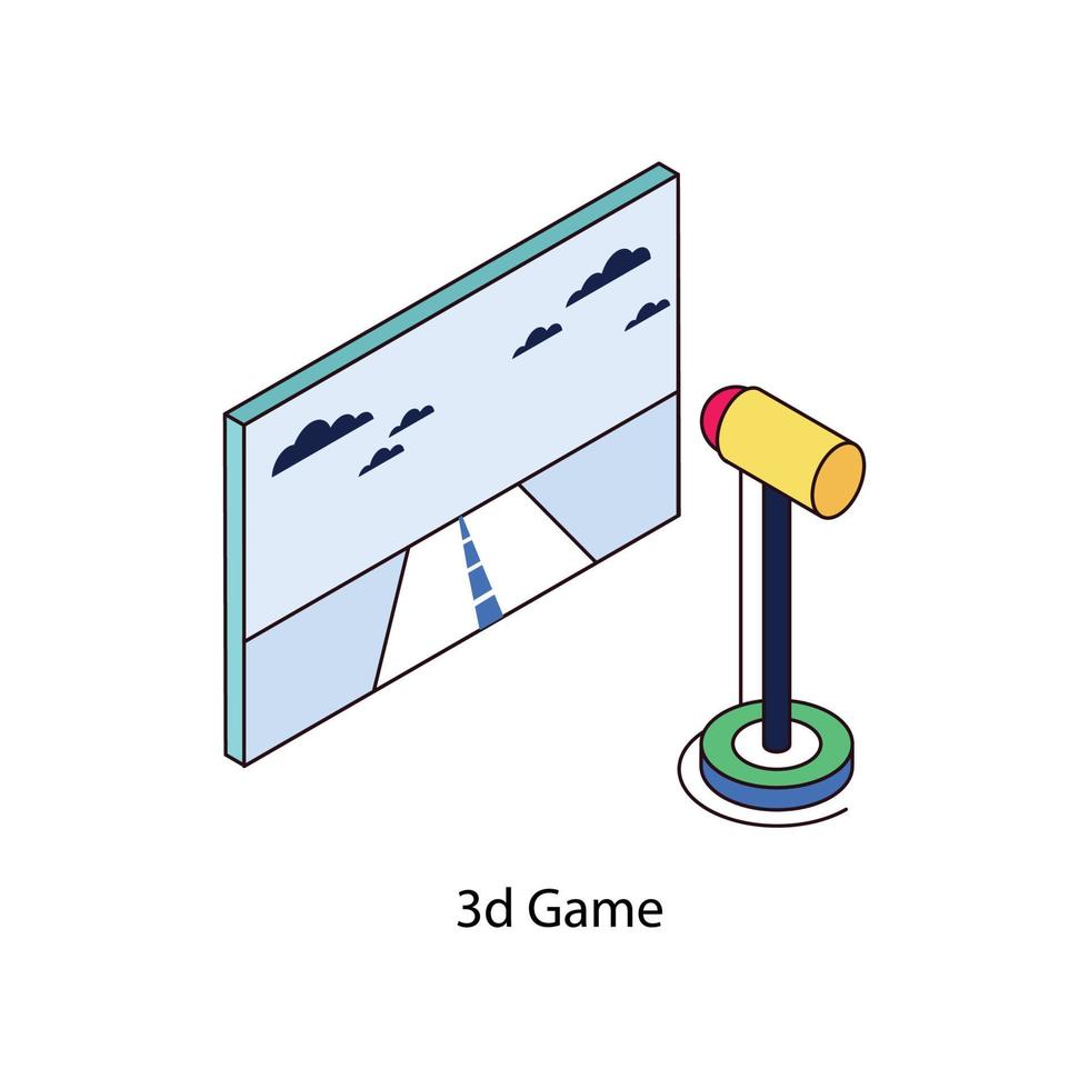 3d Spiel Vektor isometrisch Symbole. einfach Lager Illustration Lager