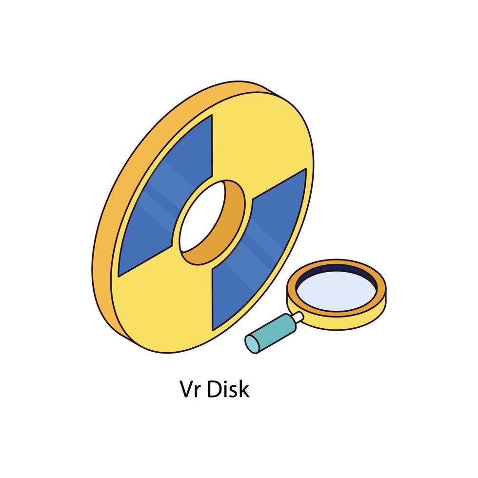 vr disk vektor isometrisk ikoner. enkel stock illustration stock