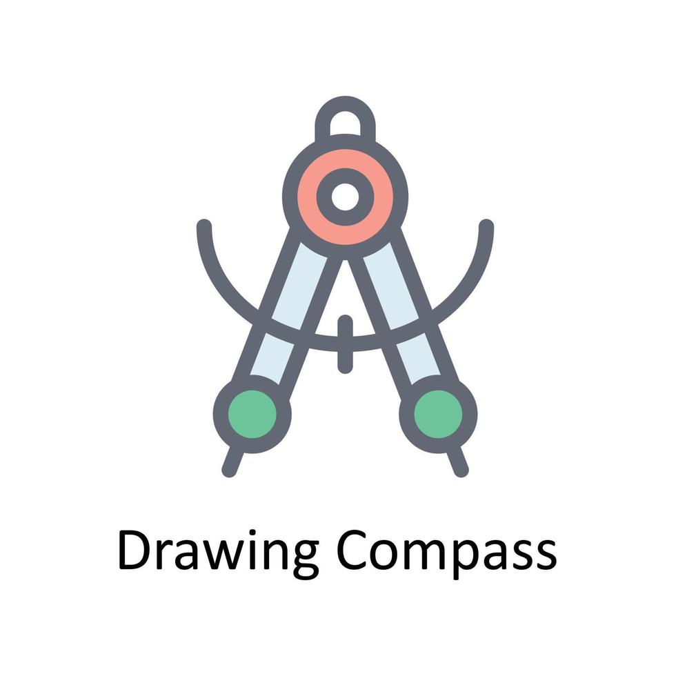Zeichnung Kompass Vektor füllen Gliederung Symbole. einfach Lager Illustration Lager