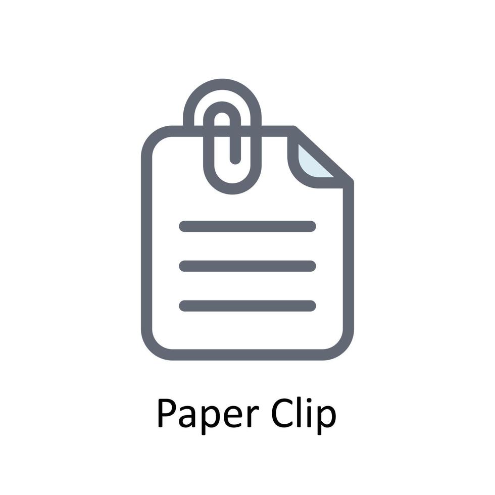 Papier Clip Vektor füllen Gliederung Symbole. einfach Lager Illustration Lager
