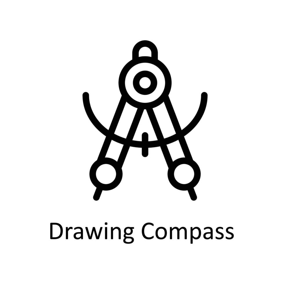 teckning kompass vektor översikt ikoner. enkel stock illustration stock