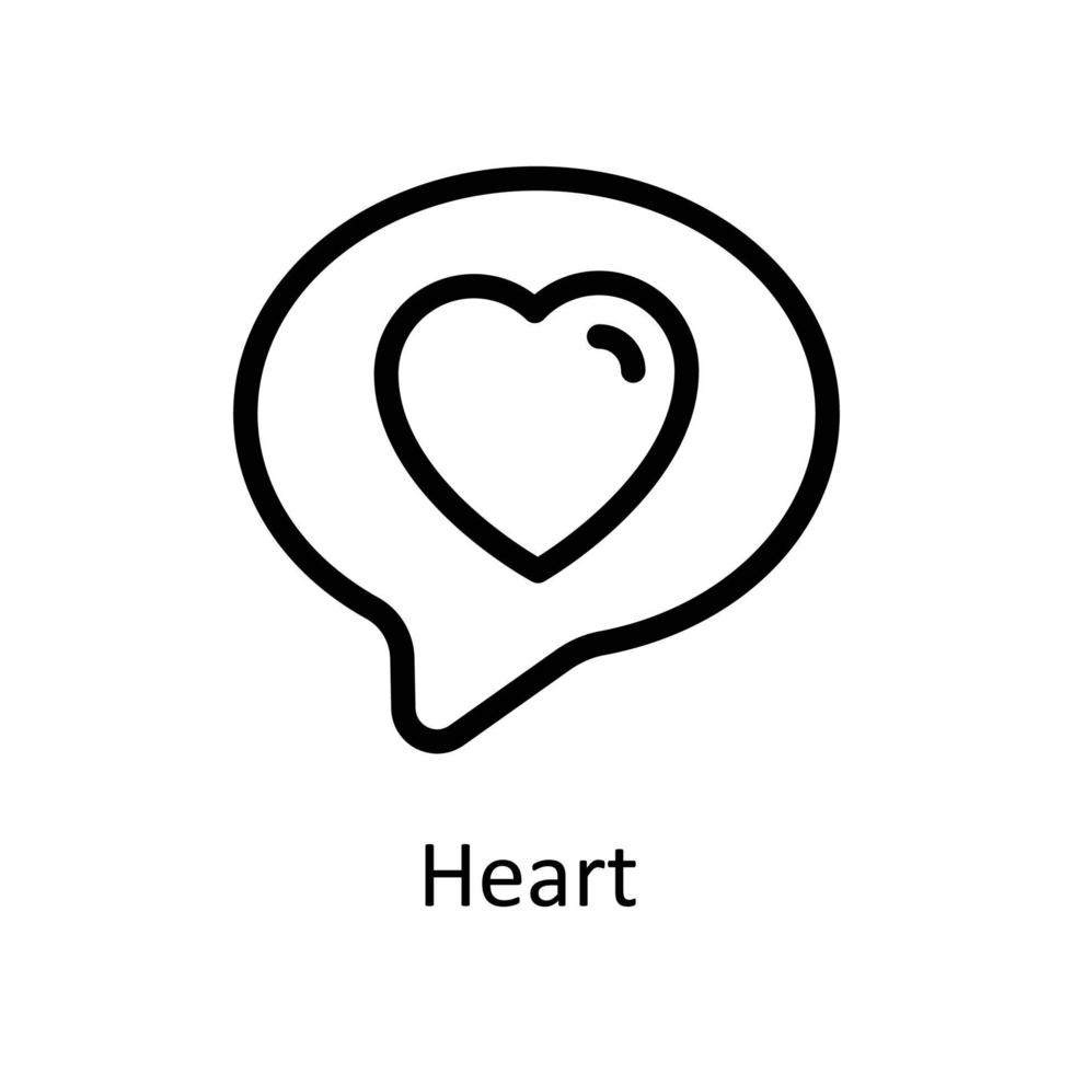 hjärta vektor översikt ikoner. enkel stock illustration stock