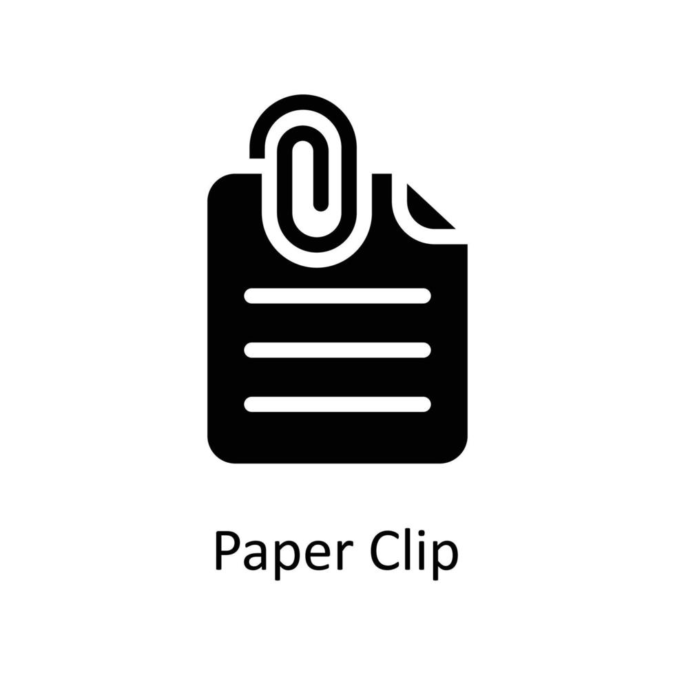 Papier Clip Vektor solide Symbole. einfach Lager Illustration Lager