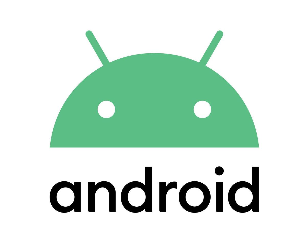 android logotyp ikon symbol grön med namn svart design rörelse systemet vektor illustration