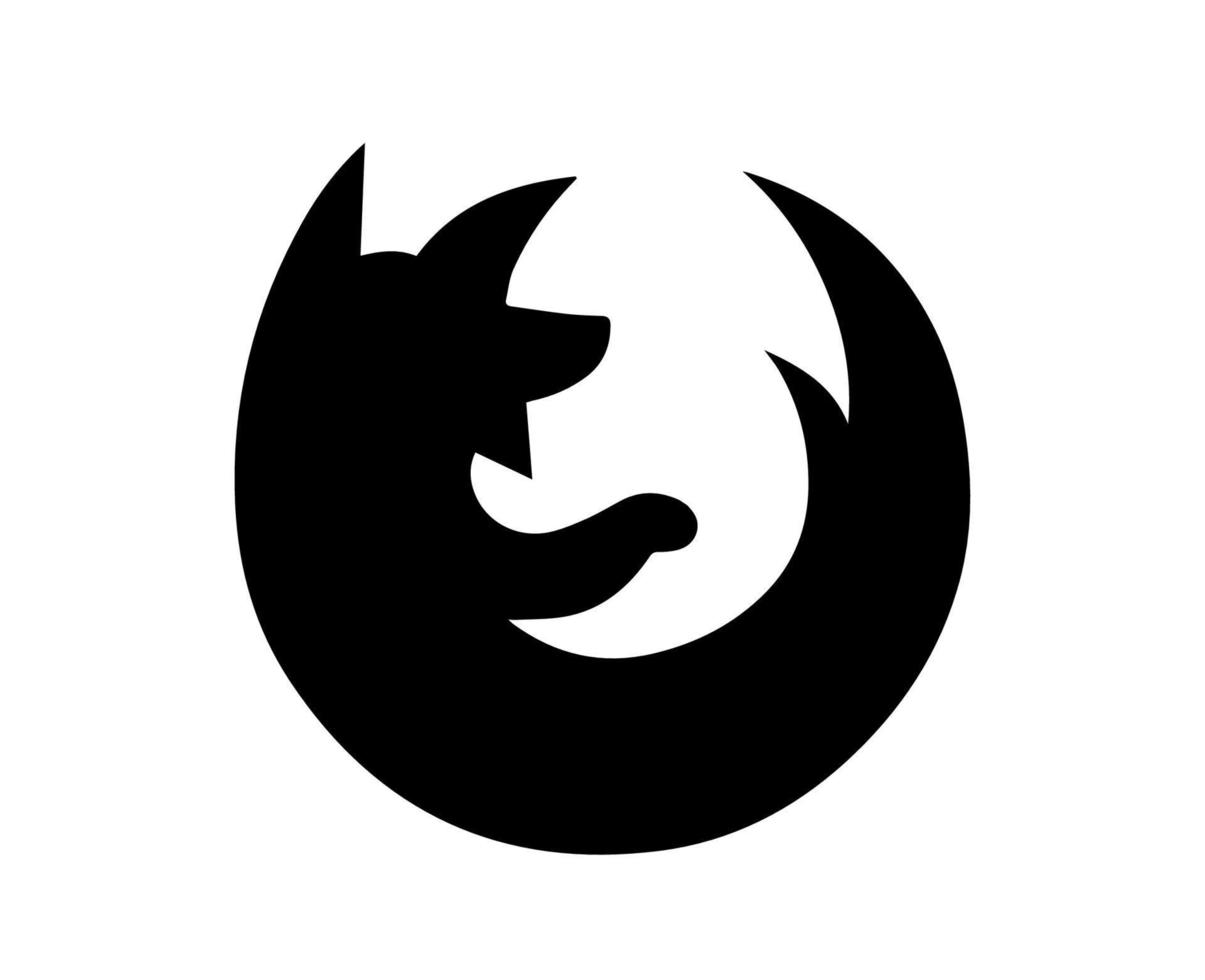 mozilla Feuerfuchs Browser Marke Logo Symbol schwarz Design Software Vektor Illustration