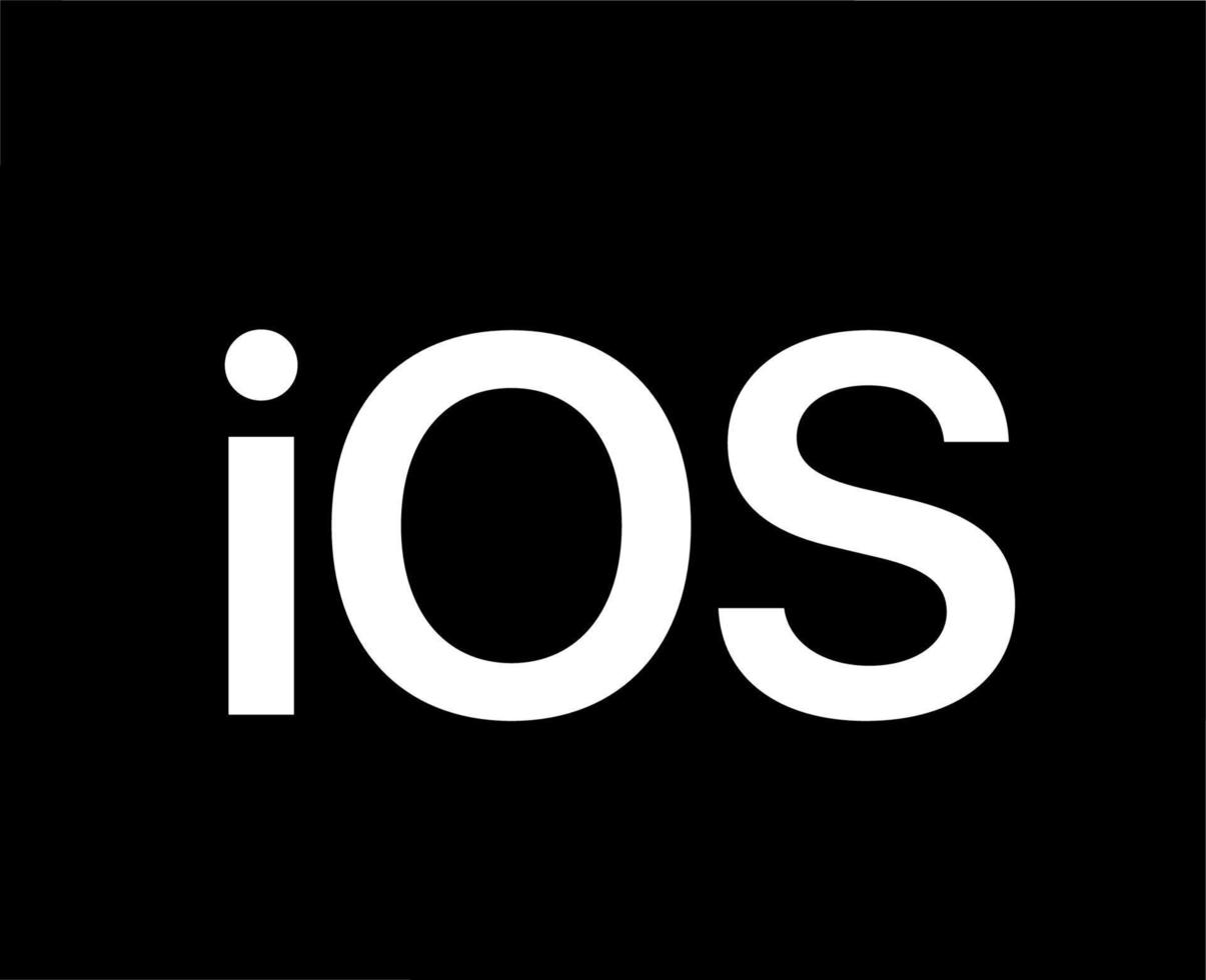 ios ikon logotyp programvara telefon äpple symbol namn vit design mobil vektor illustration med svart bakgrund