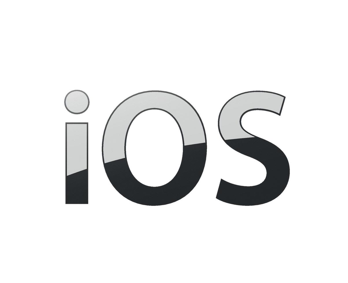 ios Symbol Logo Software Apfel Symbol Name Design Handy, Mobiltelefon Vektor Illustration