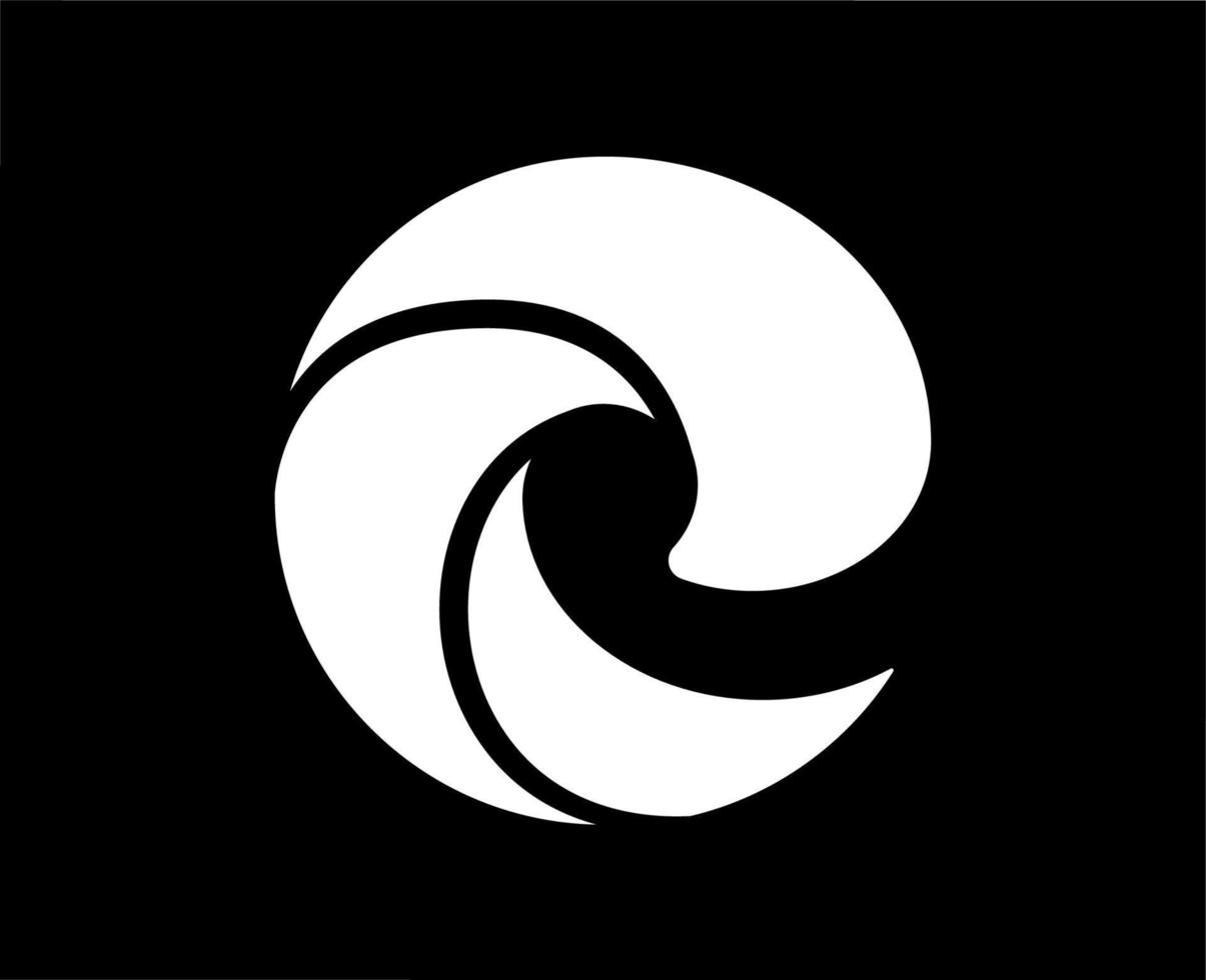 Microsoft Kante Browser Marke Logo Symbol Weiß Design Software Vektor Illustration mit schwarz Hintergrund