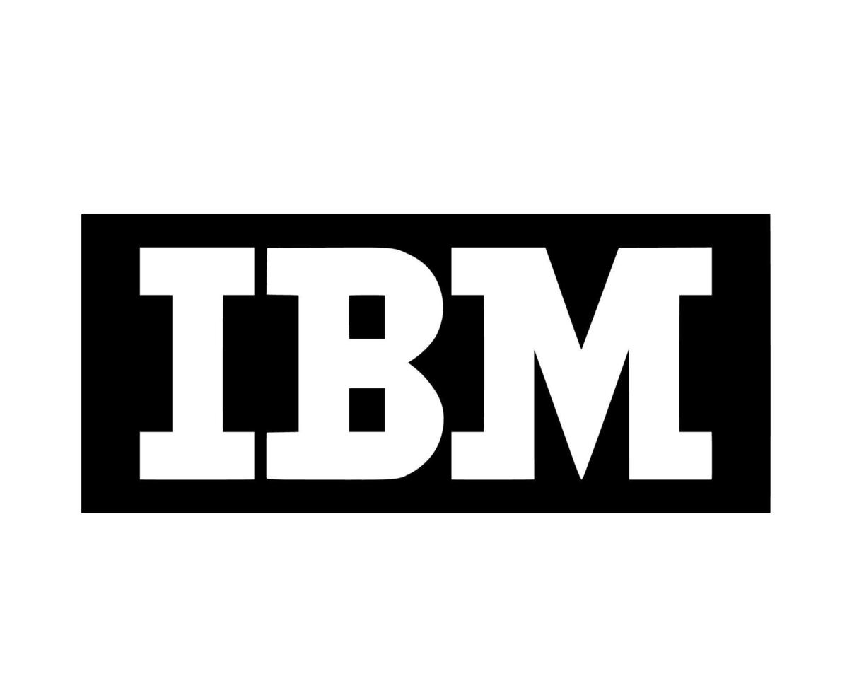 ibm varumärke logotyp programvara dator symbol svart design vektor illustration