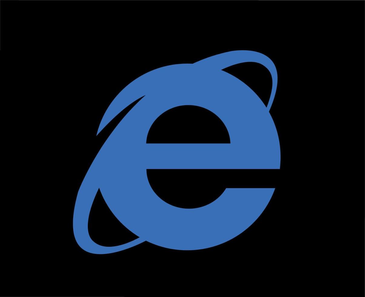 Internet Forscher Browser Logo Marke Symbol Blau Design Software Vektor Illustration mit schwarz Hintergrund