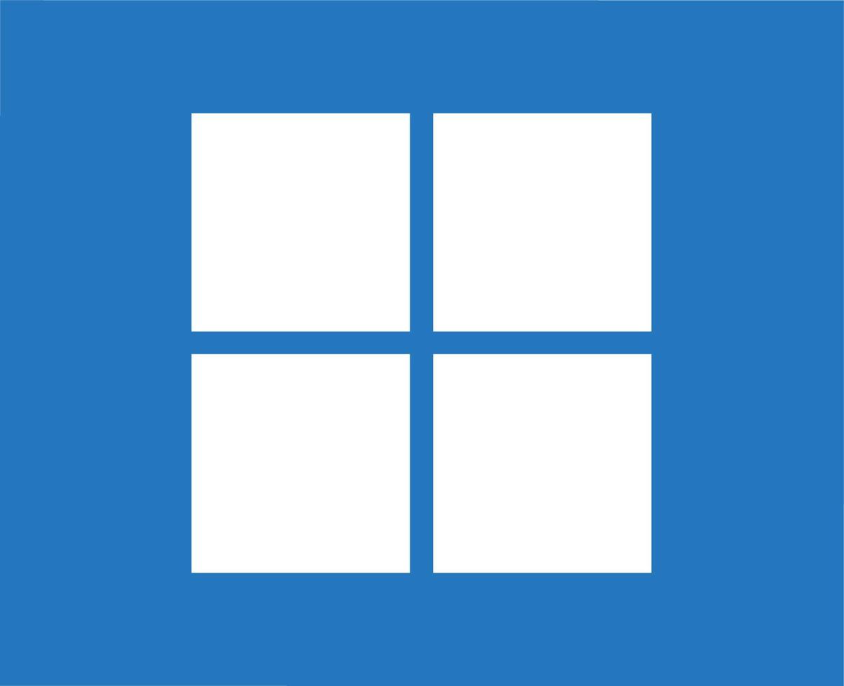 fönster varumärke logotyp symbol vit design Microsoft programvara vektor illustration med blå bakgrund
