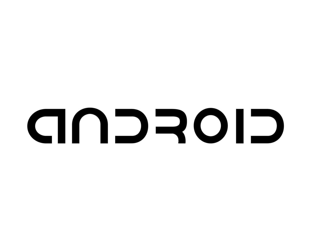 Android Betriebs System Symbol Logo Software Telefon Symbol Name schwarz Design Handy, Mobiltelefon Vektor Illustration
