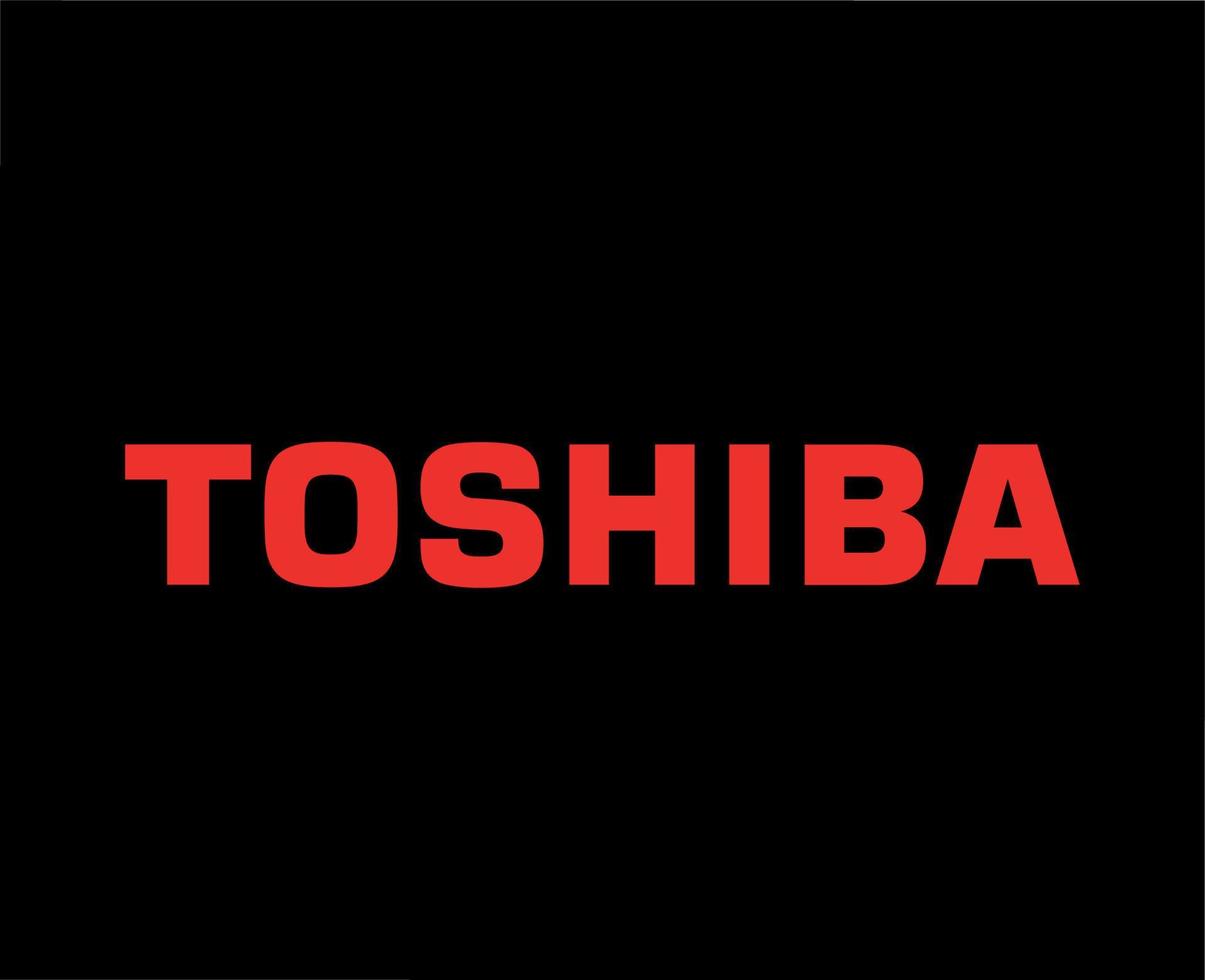 toshiba logotyp varumärke dator symbol röd design franska bärbar dator vektor illustration med svart bakgrund