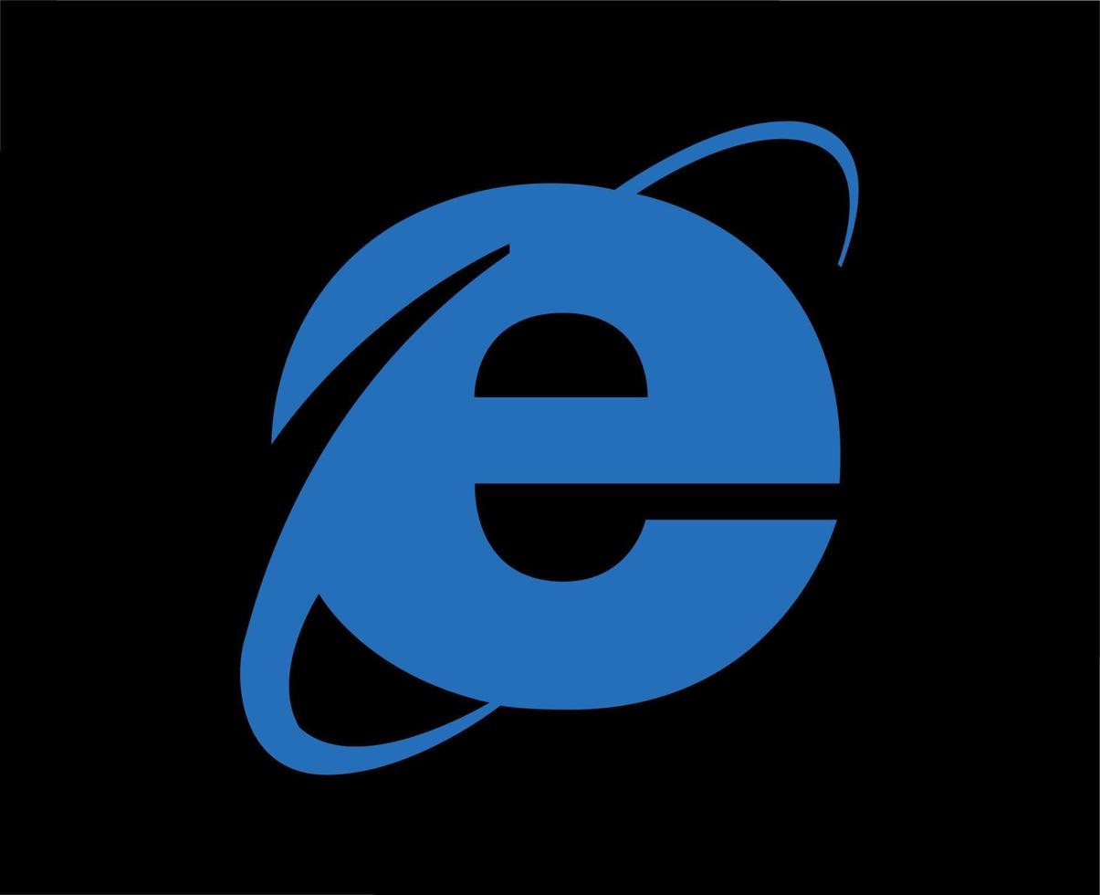 Internet Forscher Browser Marke Logo Symbol Blau Design Software Vektor Illustration mit schwarz Hintergrund