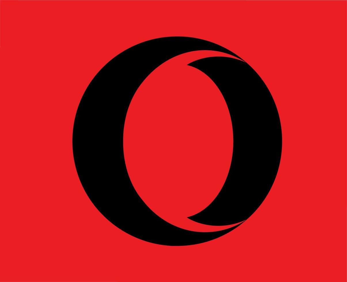 opera browser varumärke logotyp symbol svart design programvara illustration vektor med röd bakgrund