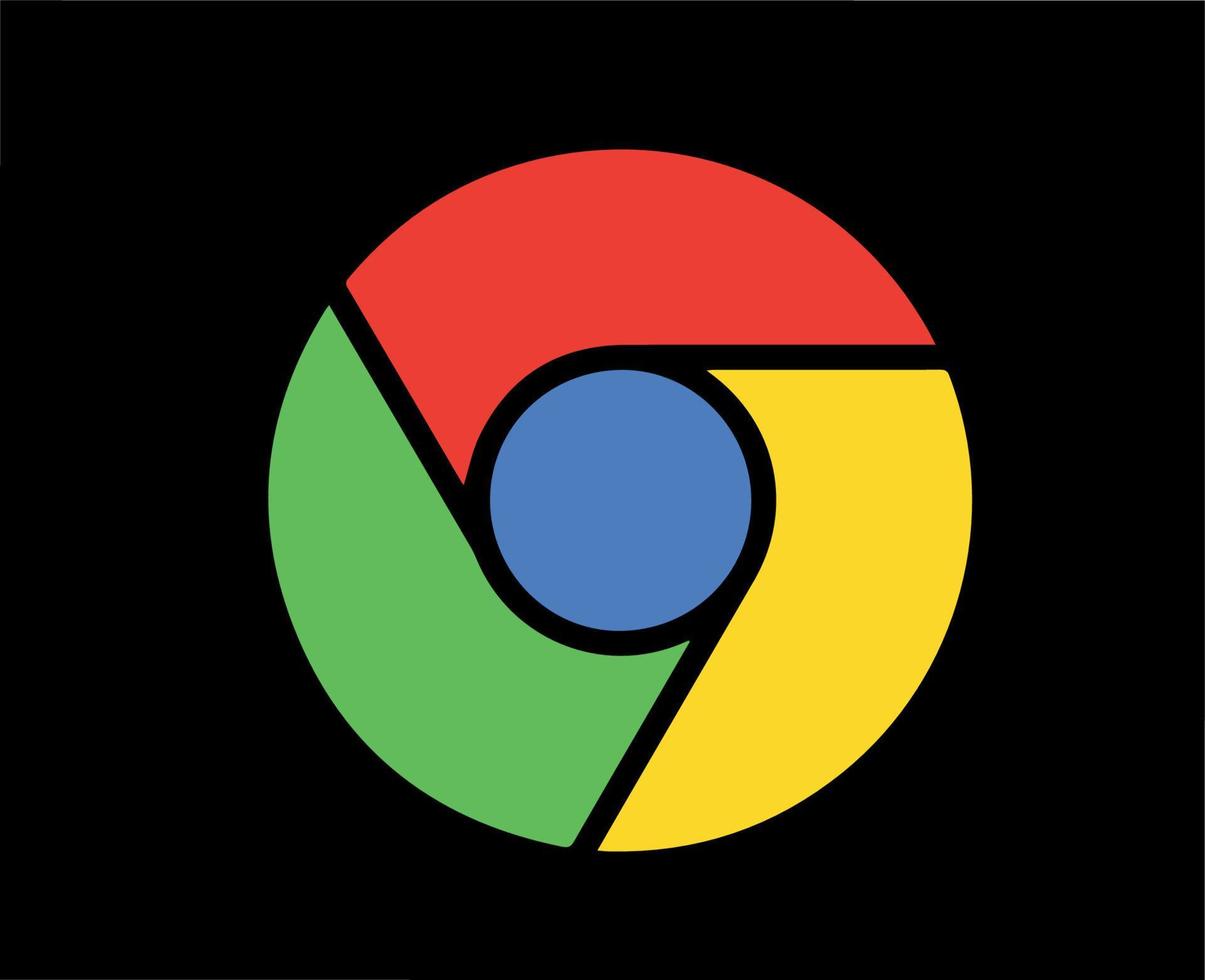 Google krom symbol logotyp design illustration vektor med svart bakgrund