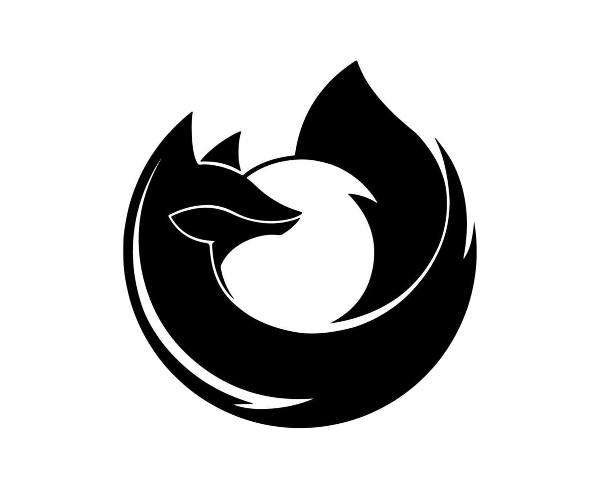 mozilla Feuerfuchs Marke Logo Symbol schwarz Design Browser Software Vektor Illustration