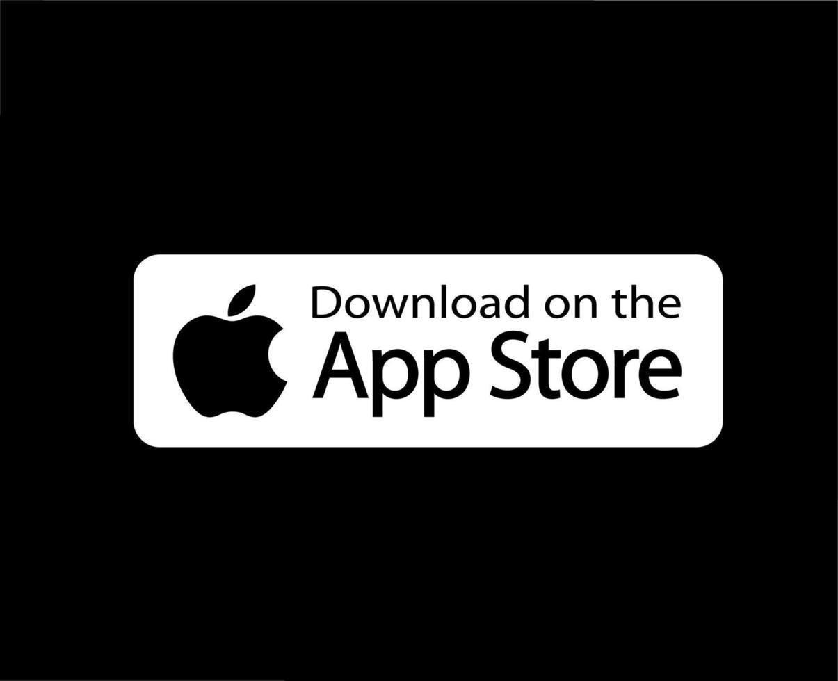 äpple app Lagra ikon logotyp programvara telefon symbol vit design mobil vektor illustration med svart bakgrund