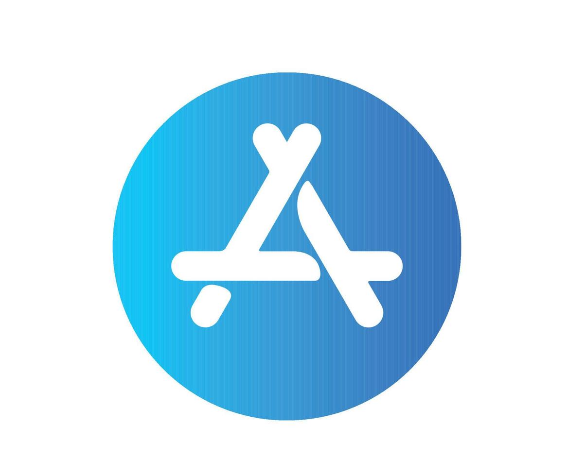 app Lagra äpple ikon logotyp programvara telefon symbol blå design mobil vektor illustration