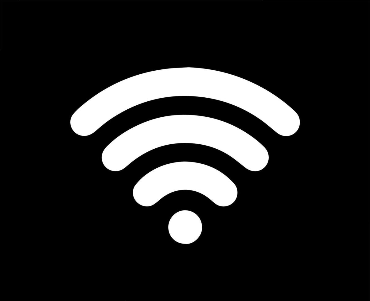 wiFi logotyp ikon symbol vit design vektor illustration med svart bakgrund