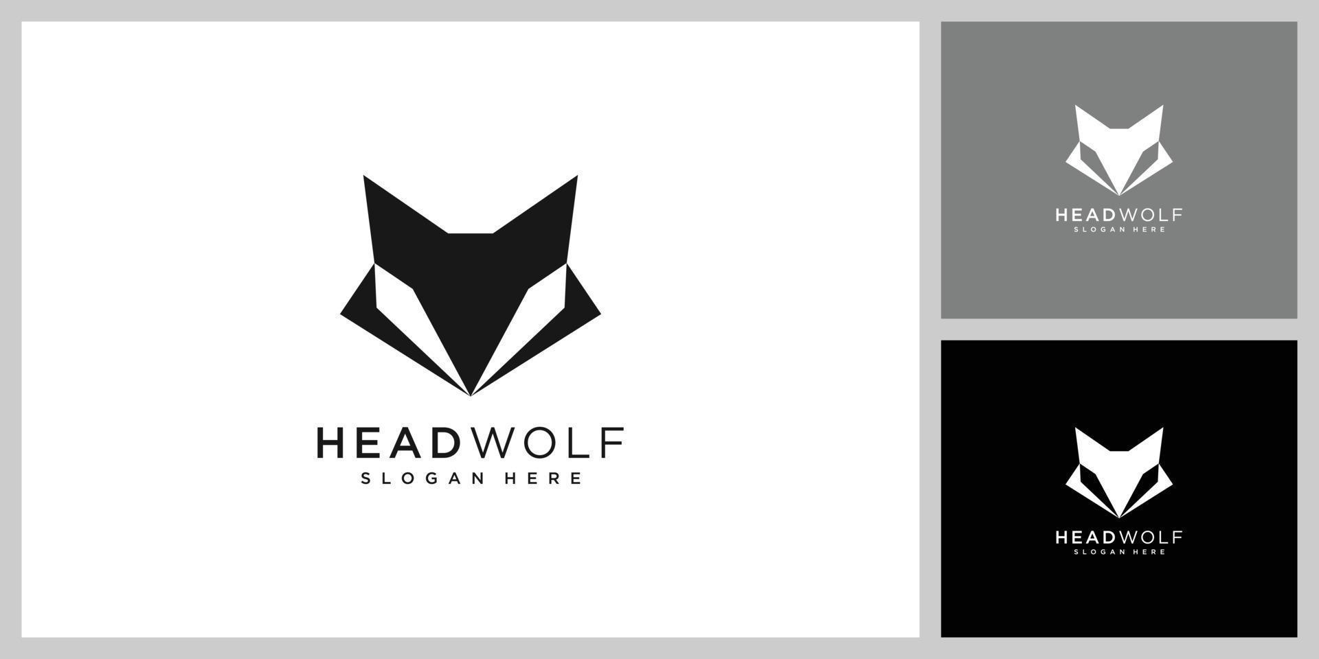 Kopf Wolf Logo Vektor Design Vorlage