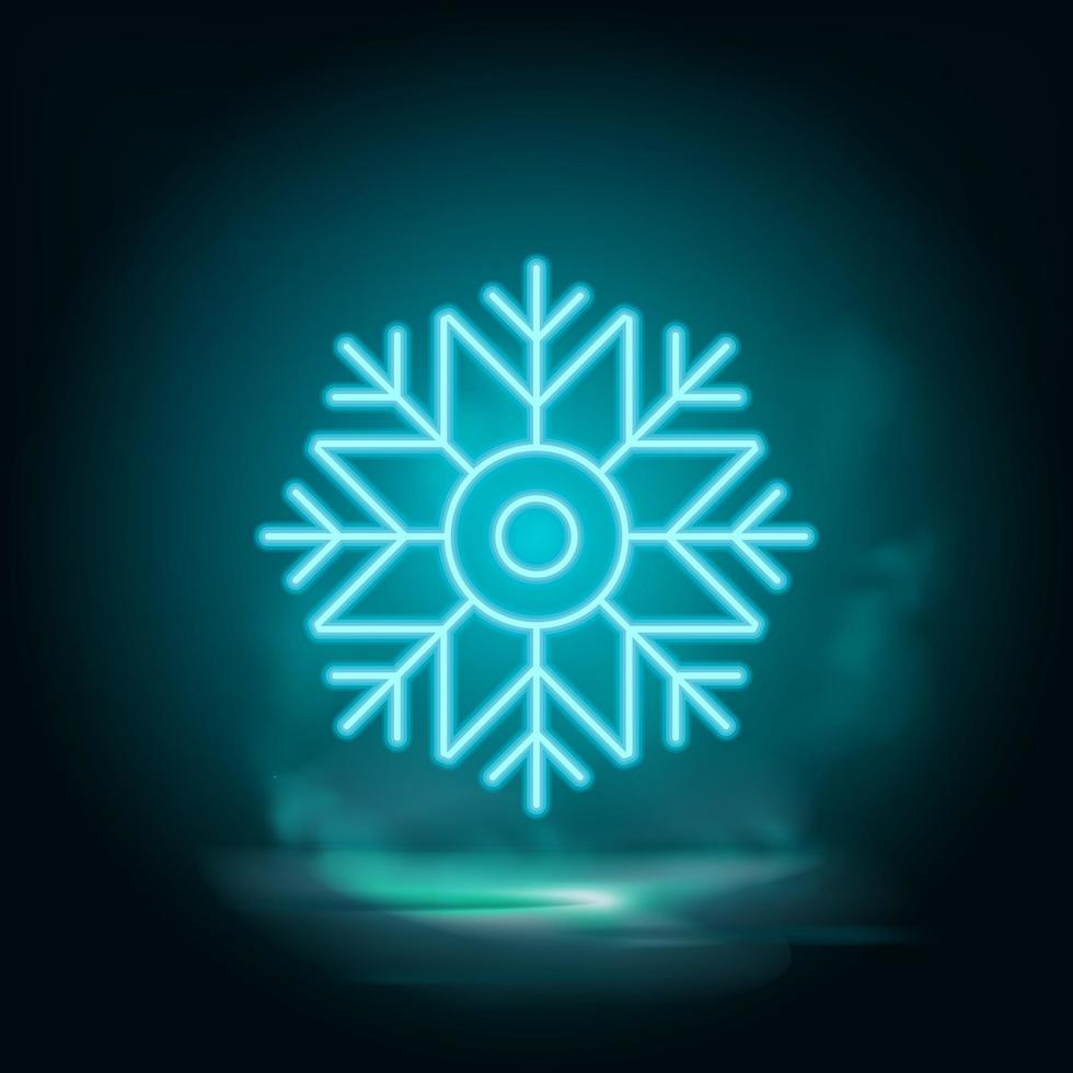 Schneeflocke Neon- Vektor Symbol Vektor. Illustration von Schneeflocke auf Weiß Hintergrund