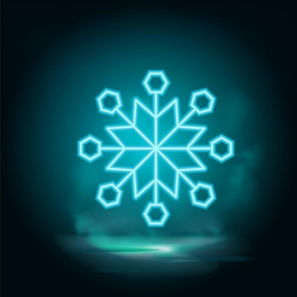 Schneeflocke Neon- Vektor Symbol Vektor. Illustration von Schneeflocke auf Weiß Hintergrund