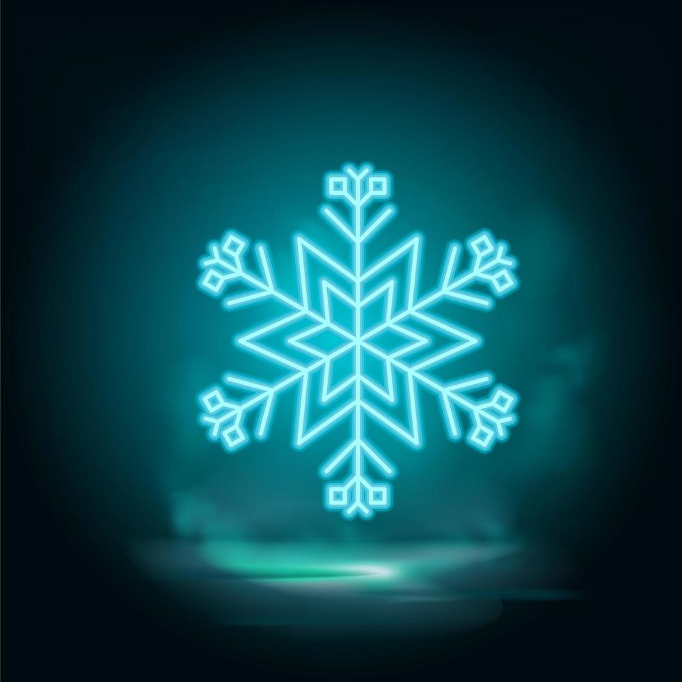 Schneeflocke Neon- Vektor Symbol Vektor. Illustration von Schneeflocke auf Weiß Hintergrund