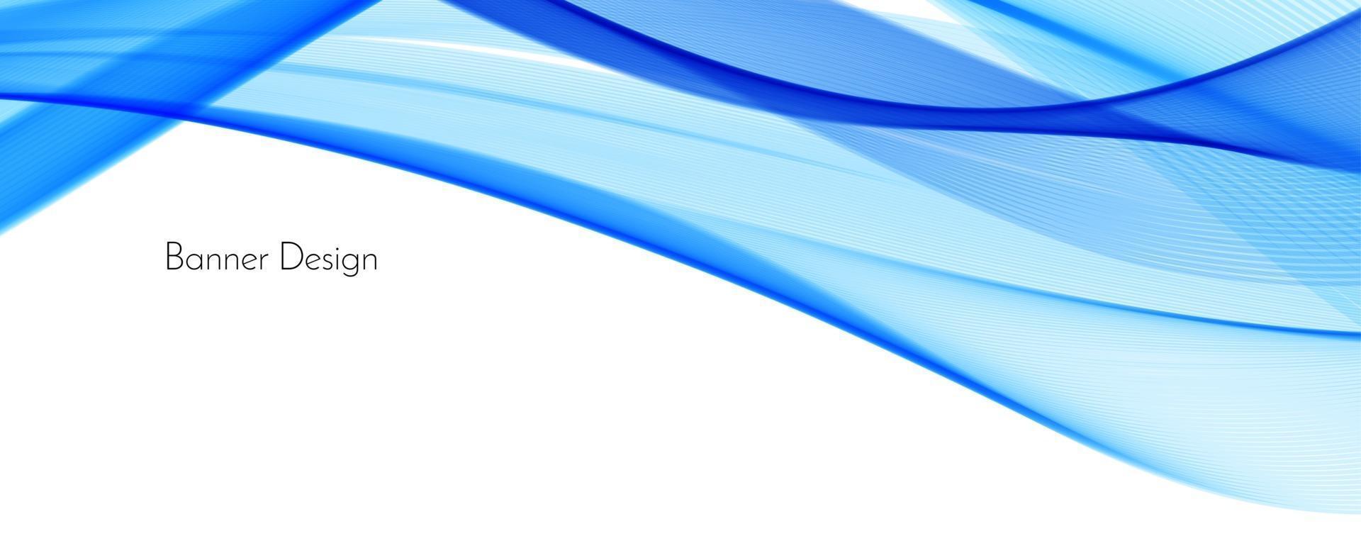 abstrakter blauer moderner Wellenentwurfsfahnenhintergrund vektor