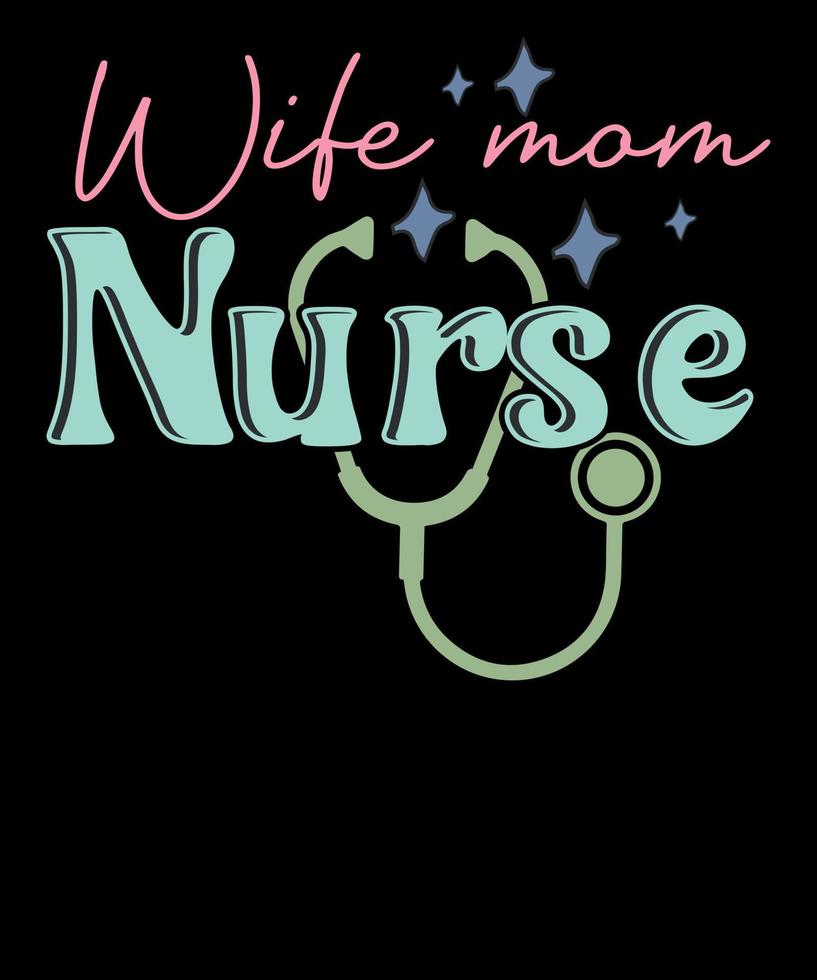 fru mamma sjuksköterska gåva för sjuksköterska mors dag t-shirt design vektor
