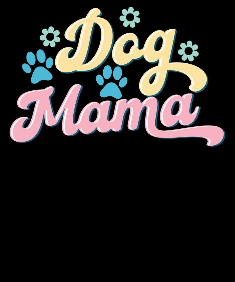 hund mamma retro sällskapsdjur hund älskare mödrar dag t-shirt design vektor