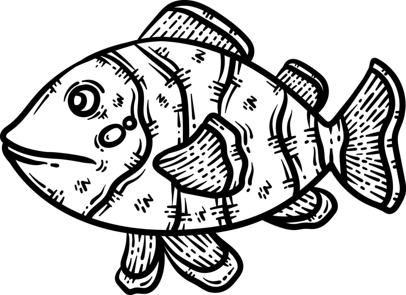 fisk djur- färg sida för vuxen vektor