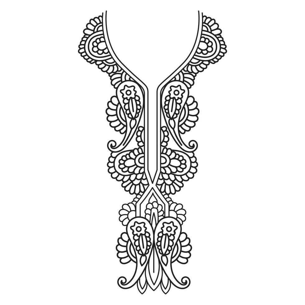 textil- tyg nacke design, mönster traditionell, blommig halsband broderi design för mode kvinnor Kläder urringning design för textil- skriva ut. vektor