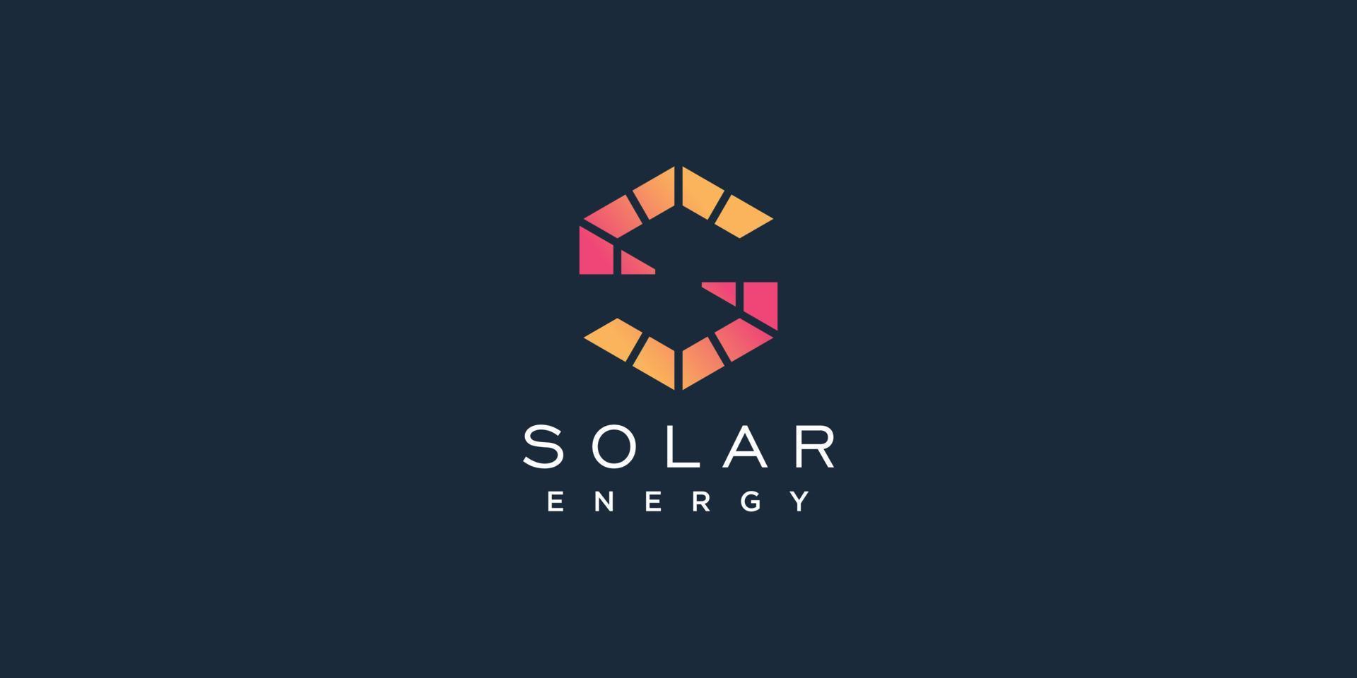 sol- tech logotyp mall med brev s kreativ begrepp premie vektor