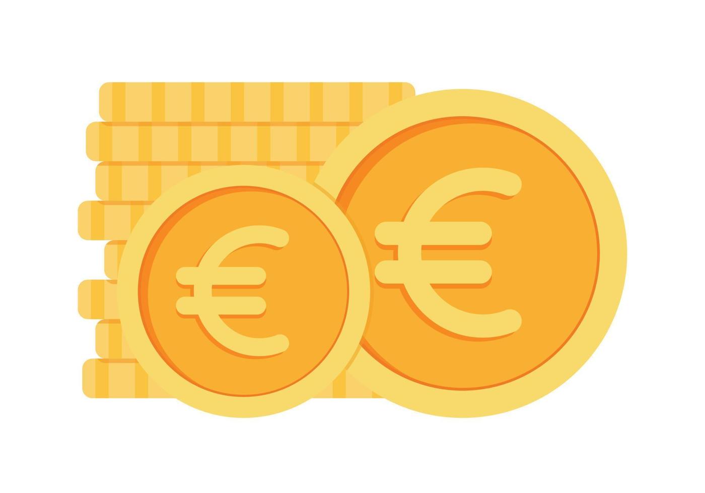 Euro Münzen Geld Währung Symbol Clip Art zum Geschäft und Finanzen im animiert Elemente Vektor Illustration