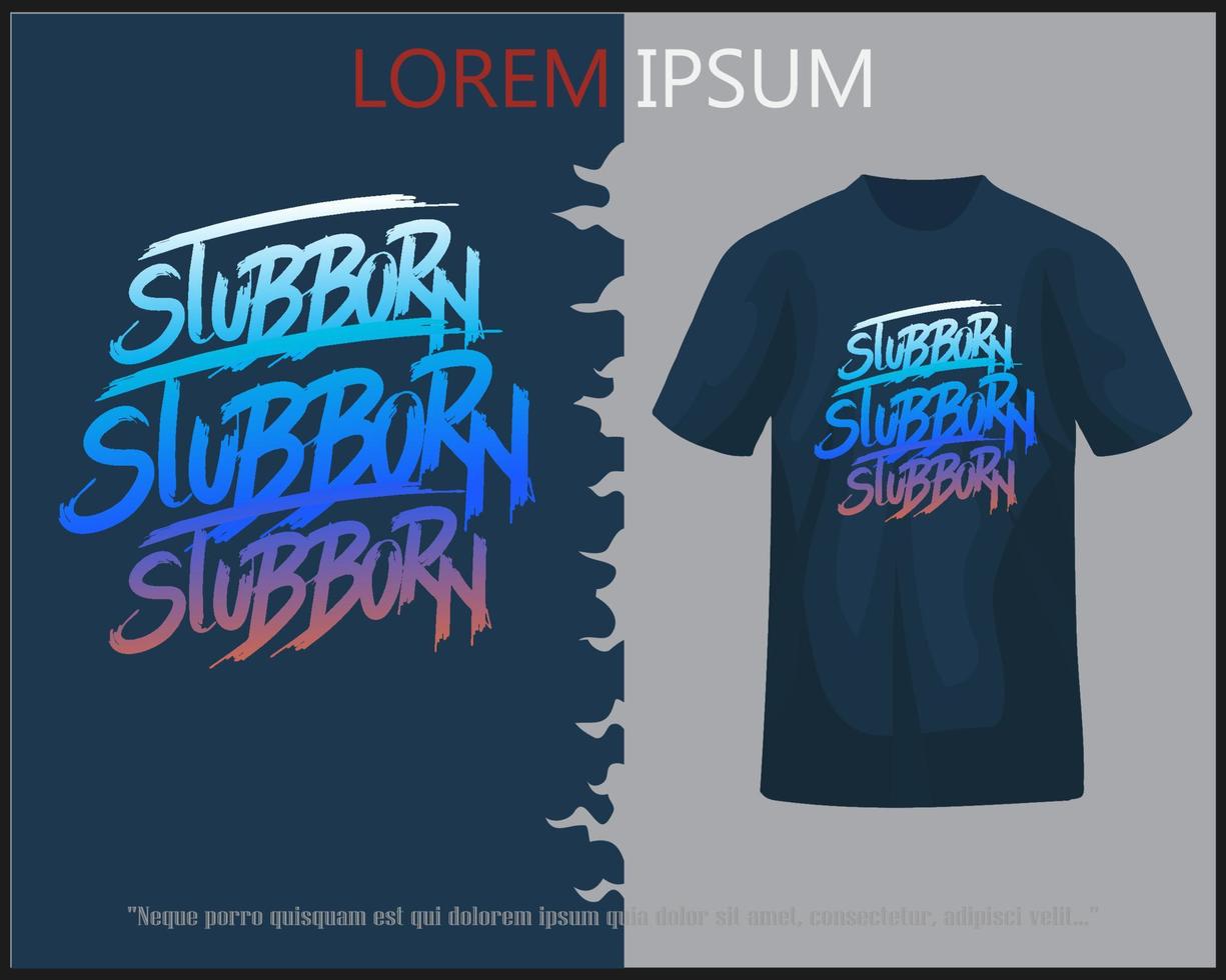 stump bränna text design isolerat på blå t-shirt vektor