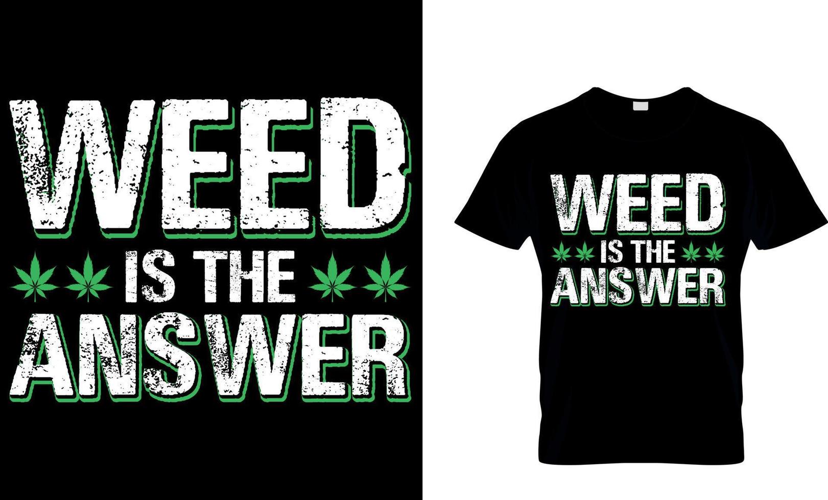 Cannabis Typografie t Hemd Design mit editierbar Vektor Grafik. Gras ist das antworten.