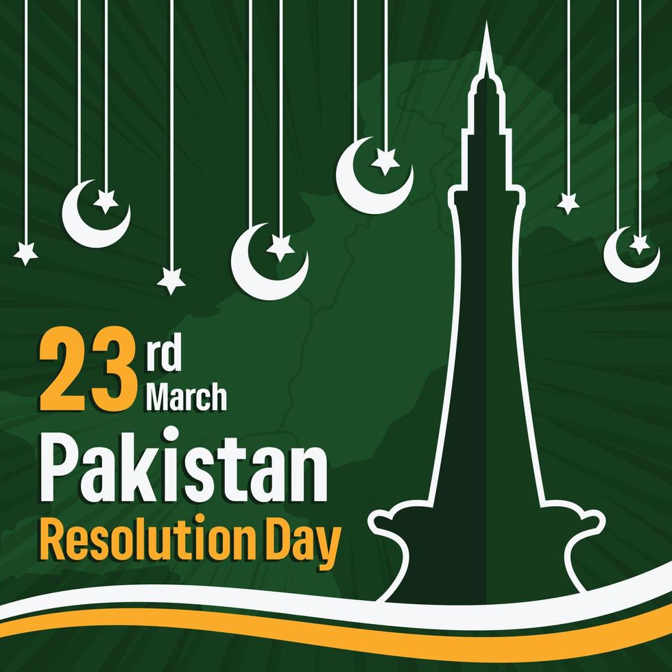 23 März National Tag von Pakistan Vektor mit Minar e Pakistan
