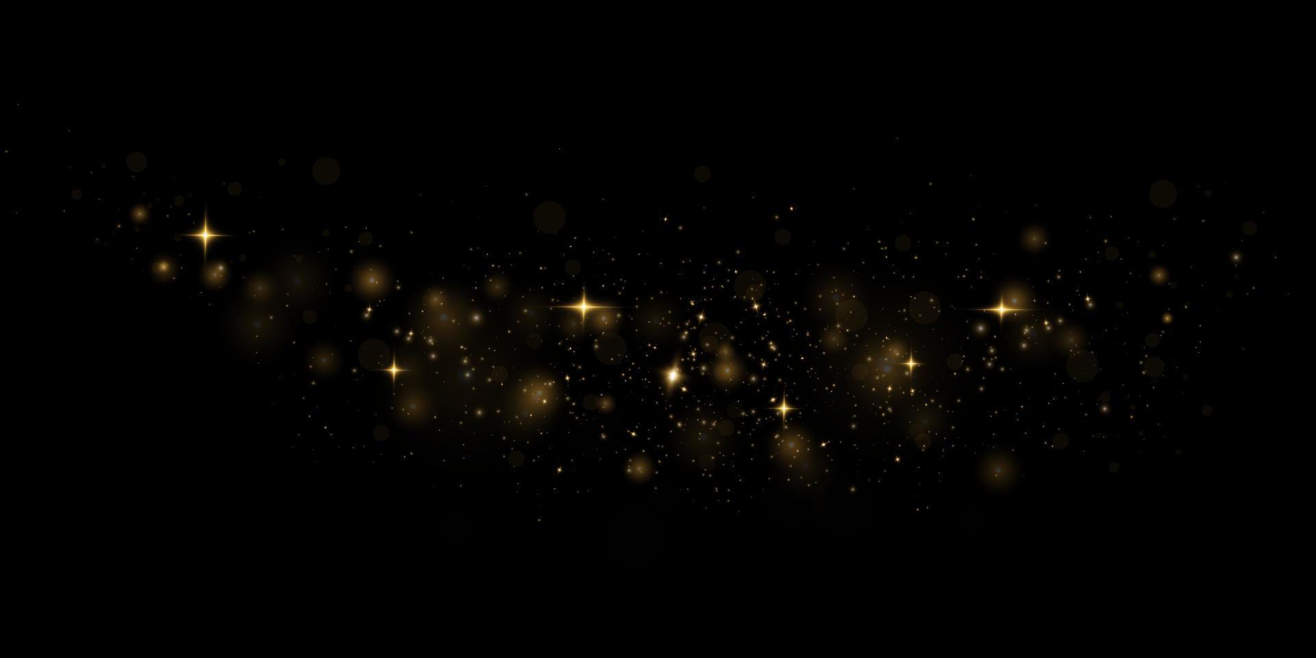 golden Staub. Gelb Funken und golden Sterne scheinen mit Besondere Licht. Vektor funkelt auf transparent Hintergrund. Weihnachten Licht Wirkung. funkelnd magisch Staub Partikel