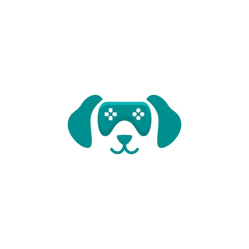 Hund Kopf Logo mit Spiel Regler vektor