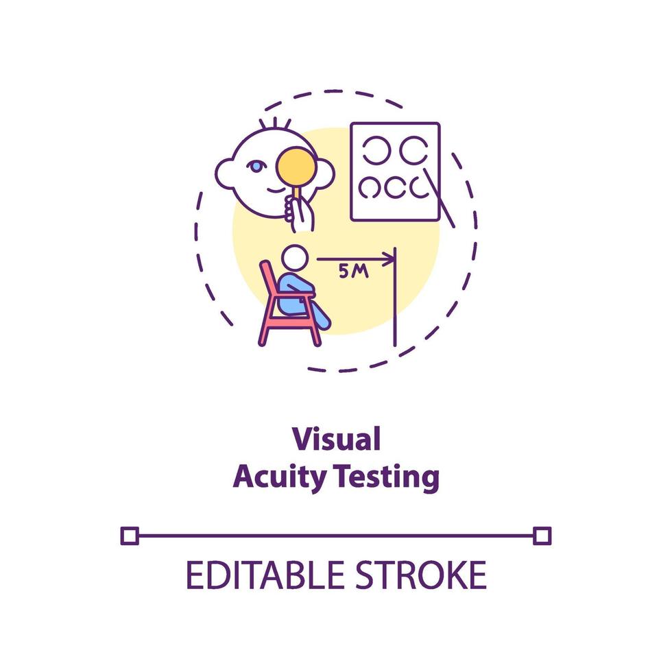 synskärpa test koncept ikon vektor