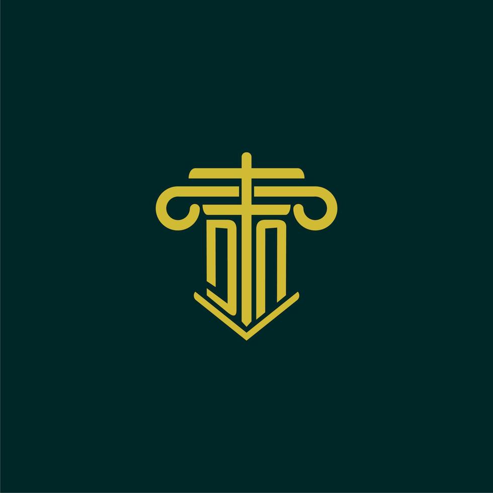 dn Initiale Monogramm Logo Design zum Gesetz Feste mit Säule Vektor Bild