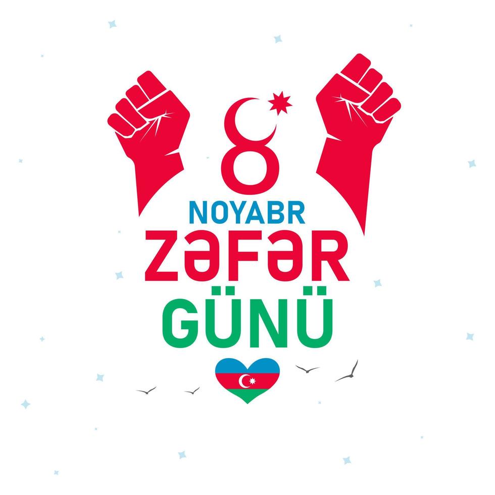 8 november, seger dag azerbajdzjan. karabakh är azerbajdzjan. vektor illustration