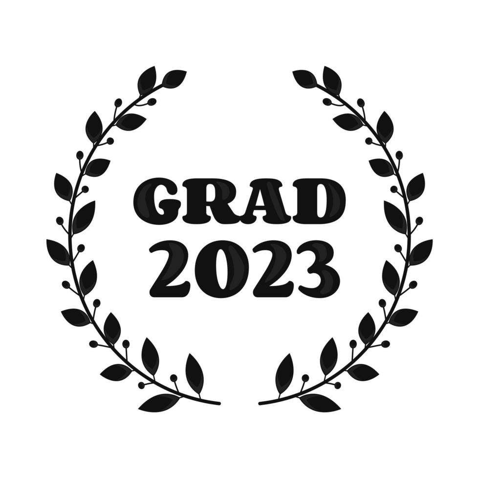 klass av 2023 bricka grattis examinerade design begrepp vektor grad märka