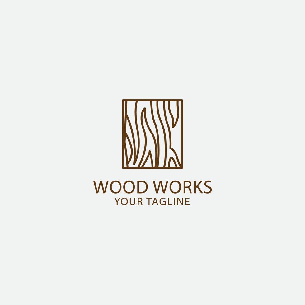 Holz Korn Logo mit ziemlich Linien vektor